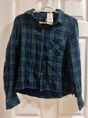 Vineyard Vines Green & Navy Plaid Button-Down Shirt